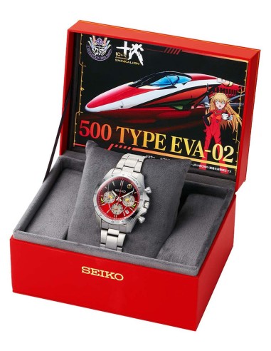 Seiko Evangelion Shinkansen 500 TYPE EVA-02 JDM Limited Edition hecho en Japón 39.8mm